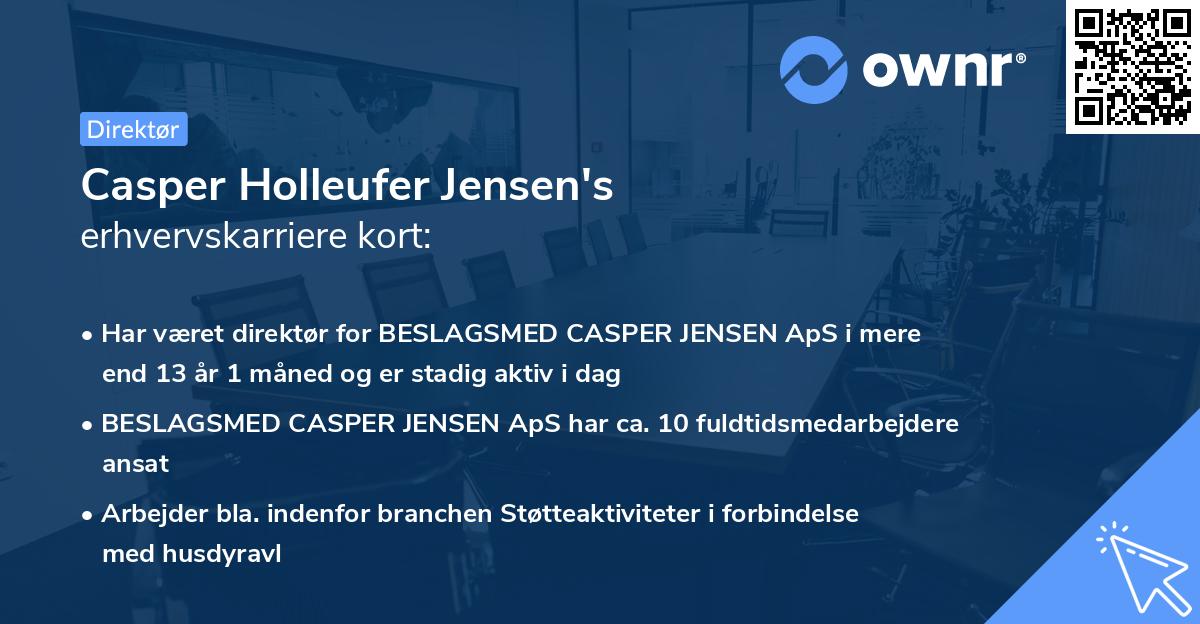 Casper Holleufer Jensen's erhvervskarriere kort