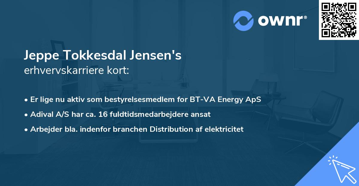 Jeppe Tokkesdal Jensen's erhvervskarriere kort