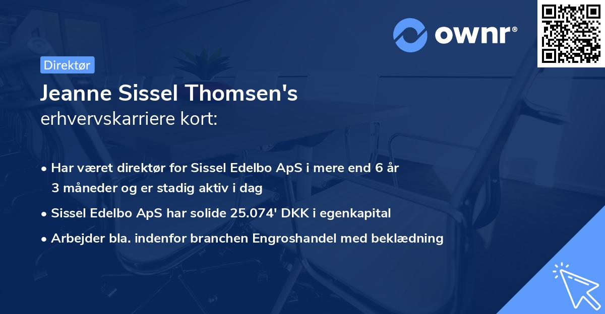 Jeanne Sissel Thomsen's erhvervskarriere kort