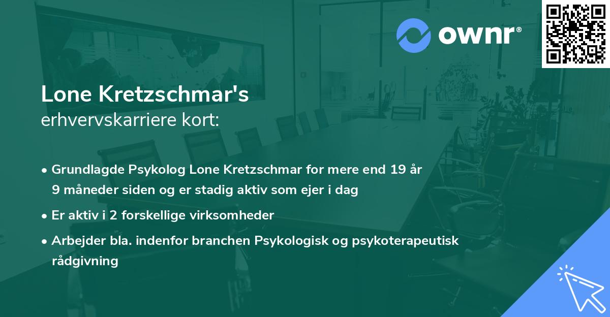 Lone Kretzschmar's erhvervskarriere kort