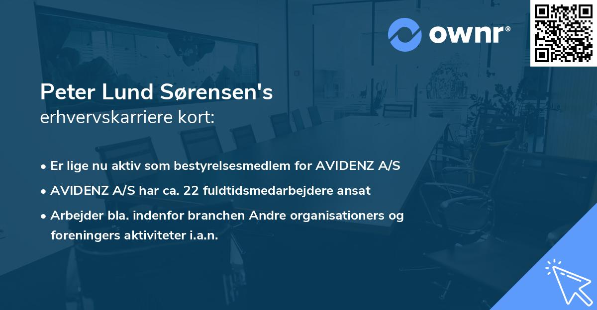 Peter Lund Sørensen's erhvervskarriere kort