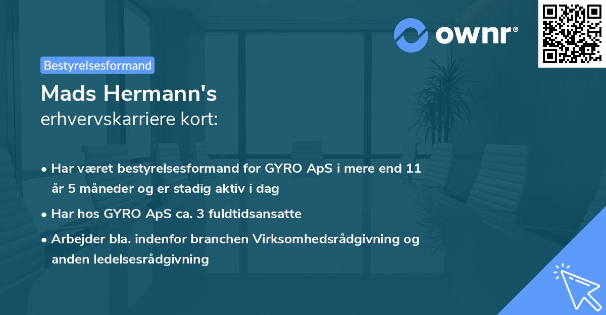Mads Hermann's erhvervskarriere kort