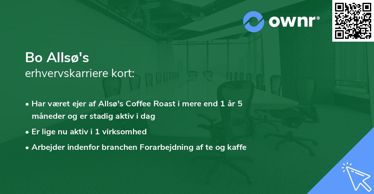 Bo Allsø's erhvervskarriere kort