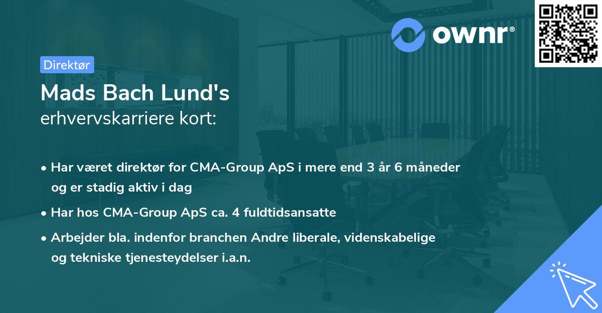 Mads Bach Lund's erhvervskarriere kort