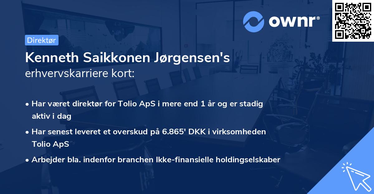 Kenneth Saikkonen Jørgensen's erhvervskarriere kort