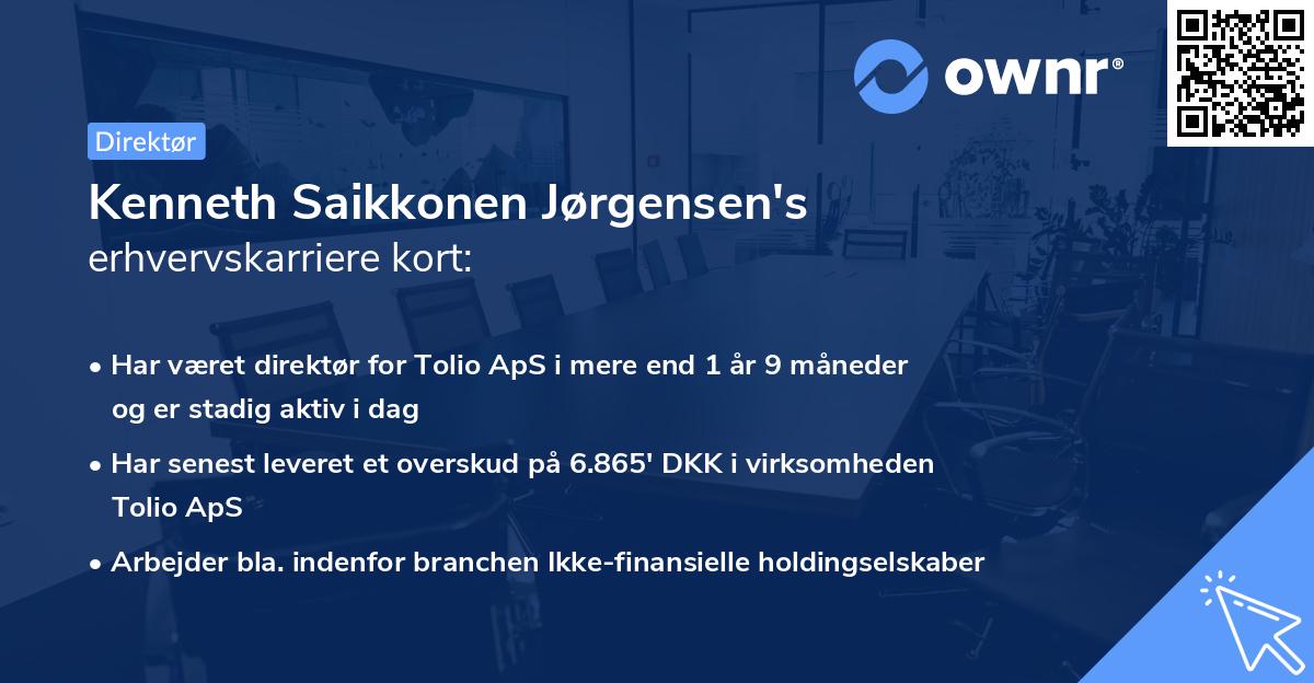 Kenneth Saikkonen Jørgensen's erhvervskarriere kort