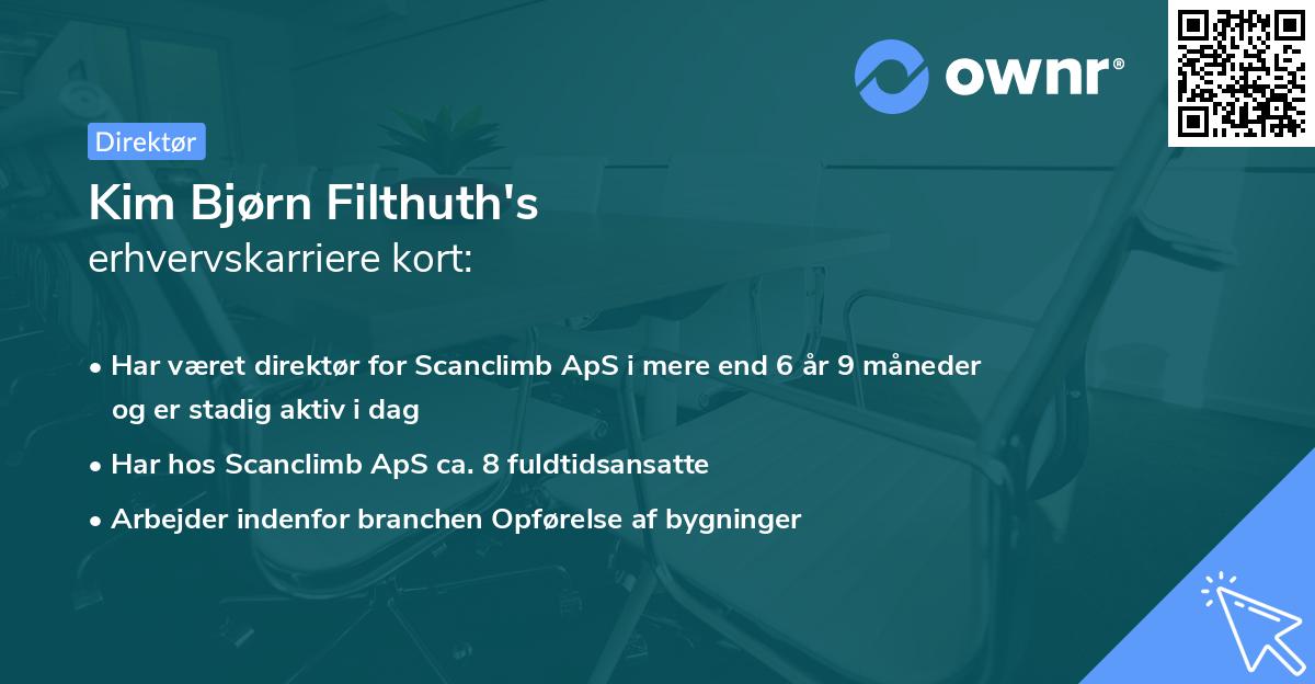 Kim Bjørn Filthuth's erhvervskarriere kort
