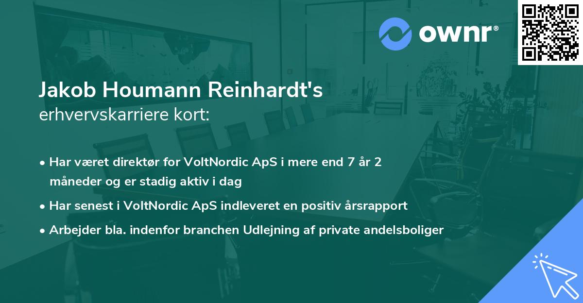 Jakob Houmann Reinhardt's erhvervskarriere kort