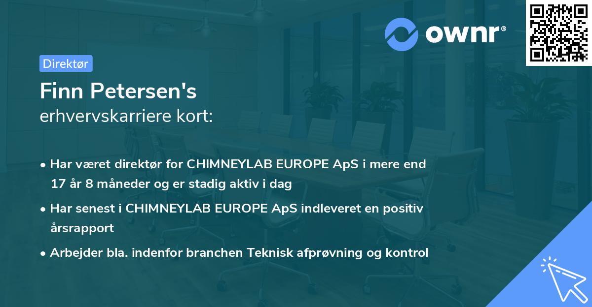 Finn Petersen's erhvervskarriere kort