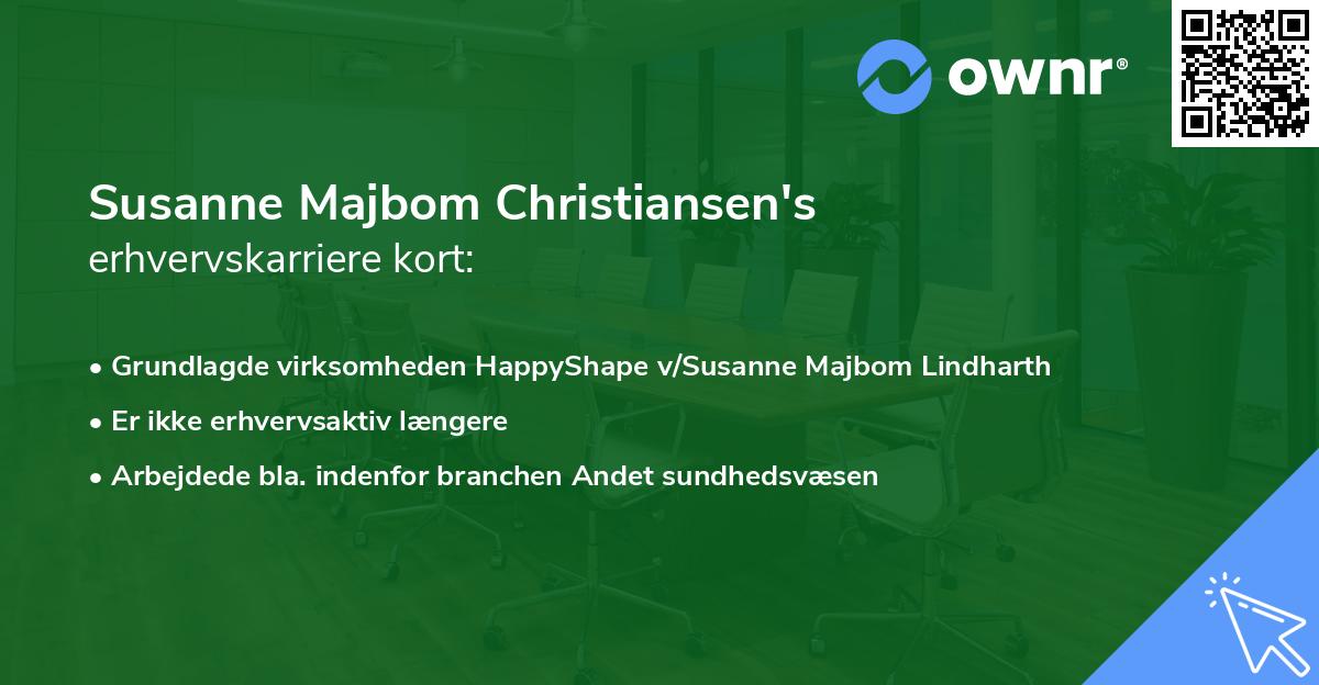 Susanne Majbom Christiansen's erhvervskarriere kort