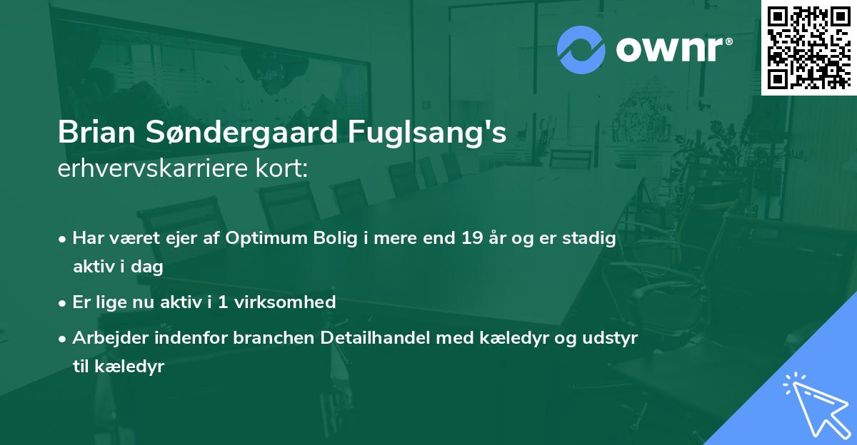 Brian Søndergaard Fuglsang's erhvervskarriere kort