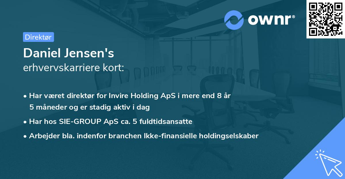 Daniel Jensen's erhvervskarriere kort