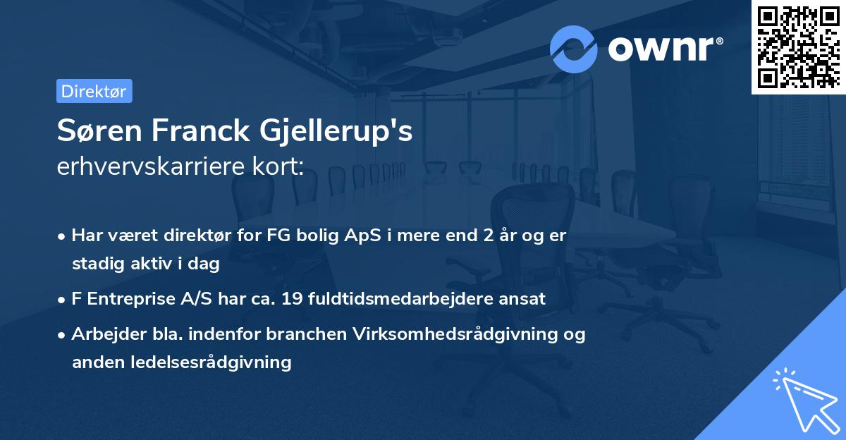 Søren Franck Gjellerup's erhvervskarriere kort