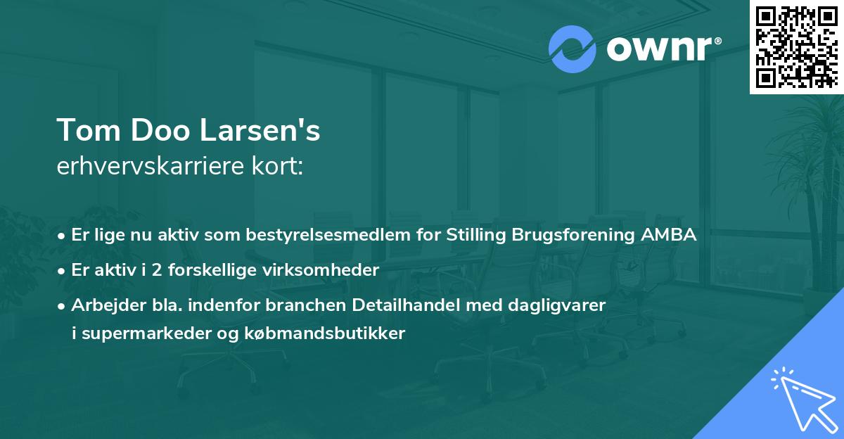 Tom Doo Larsen's erhvervskarriere kort