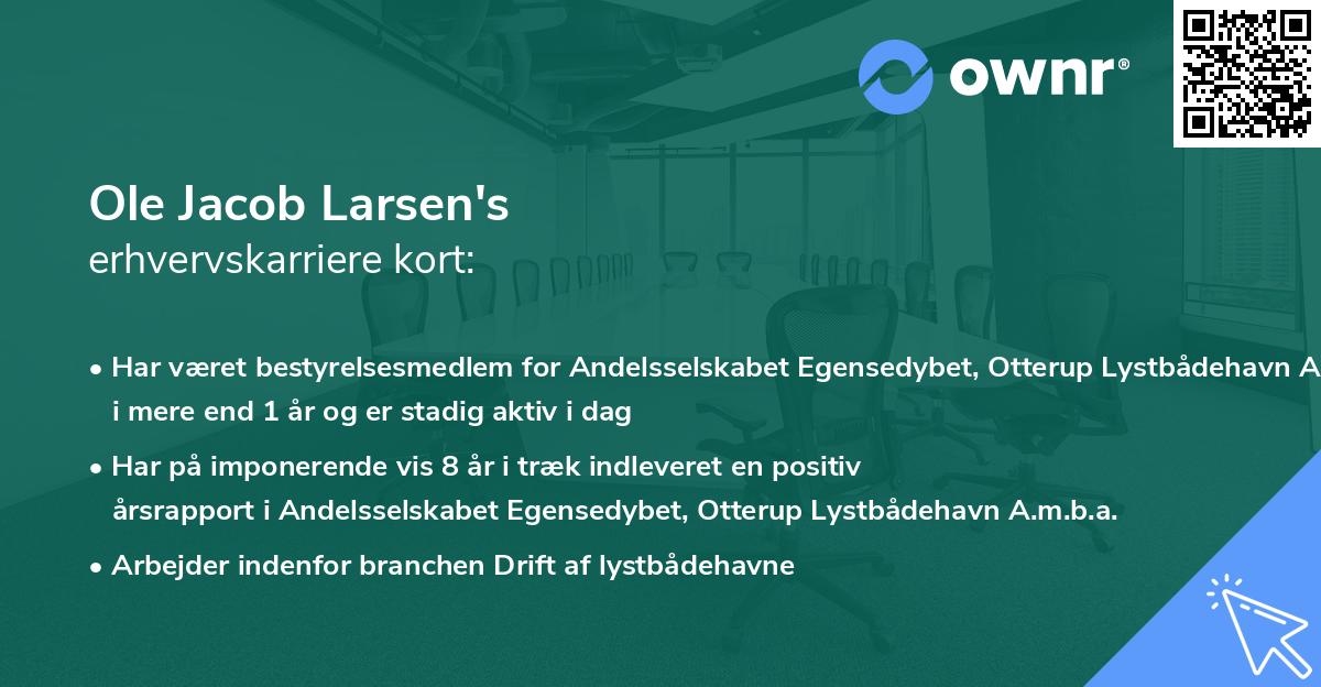 Ole Jacob Larsen's erhvervskarriere kort
