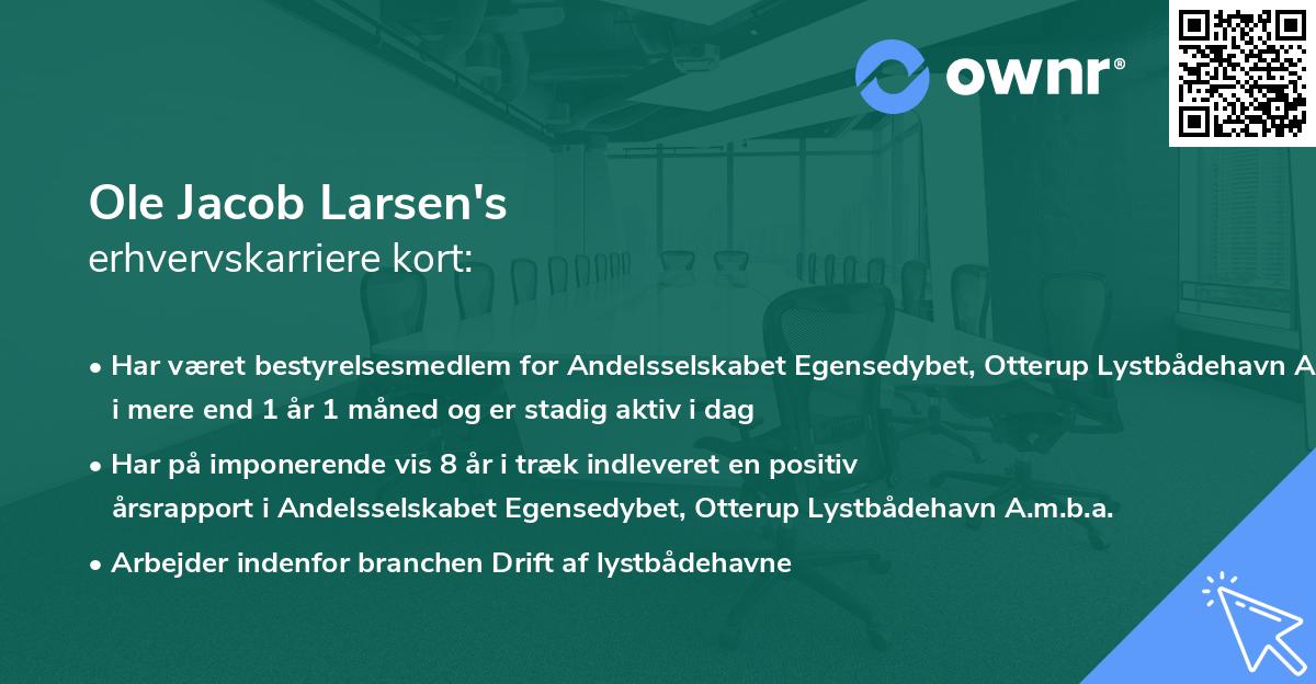 Ole Jacob Larsen's erhvervskarriere kort
