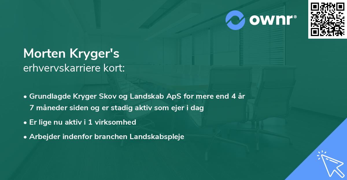 Morten Kryger's erhvervskarriere kort