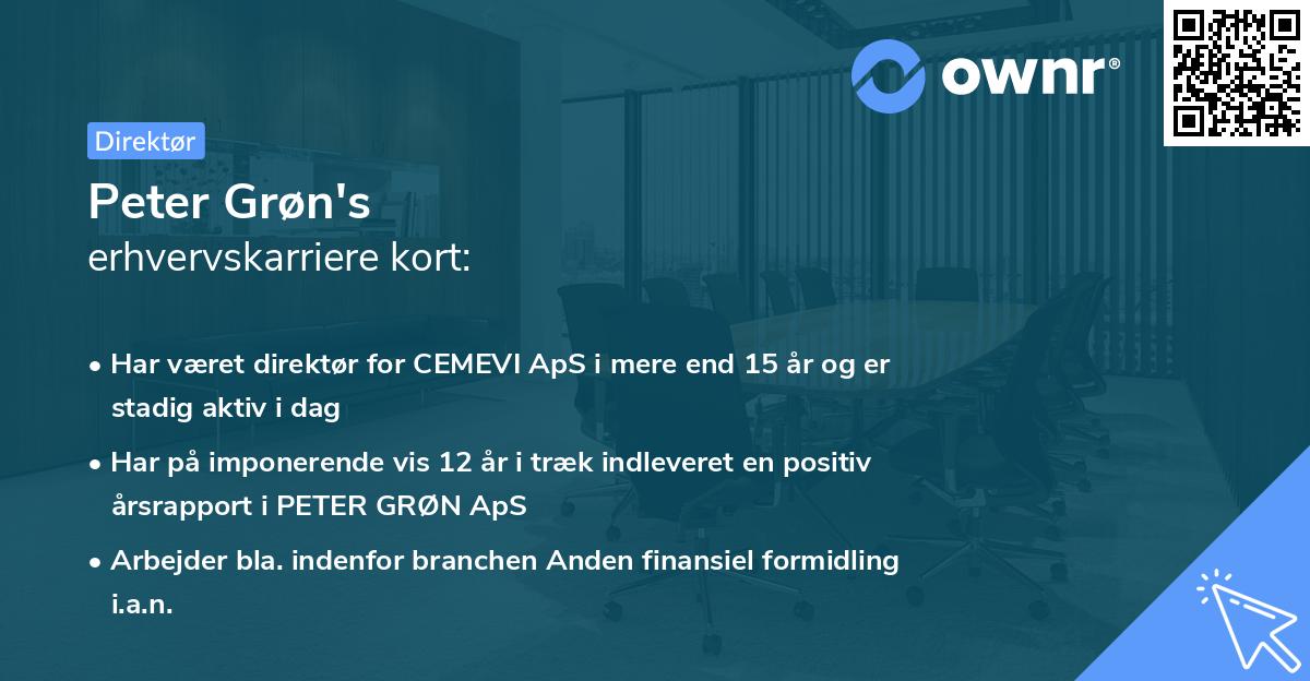 Peter Grøn's erhvervskarriere kort