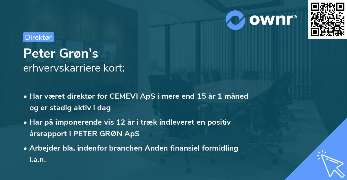 Peter Grøn's erhvervskarriere kort
