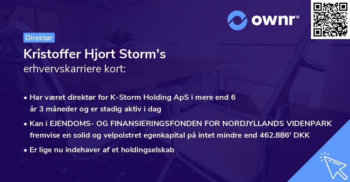 Kristoffer Hjort Storm's erhvervskarriere kort