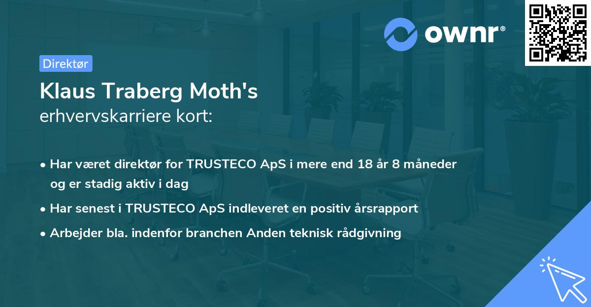 Klaus Traberg Moth's erhvervskarriere kort