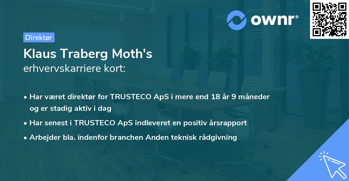 Klaus Traberg Moth's erhvervskarriere kort