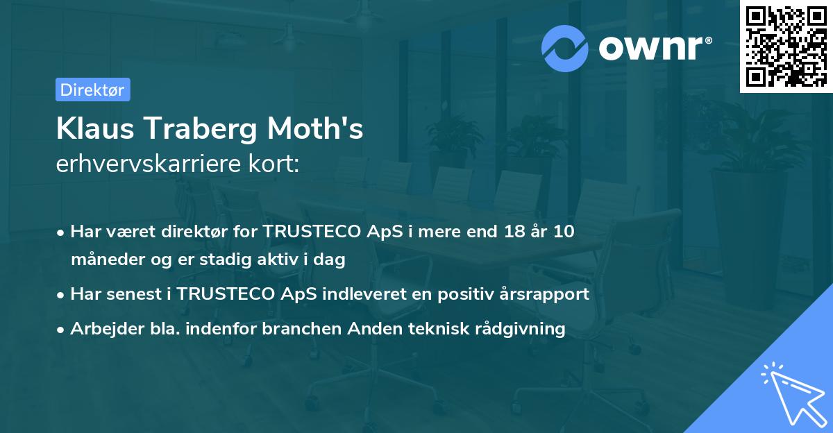 Klaus Traberg Moth's erhvervskarriere kort