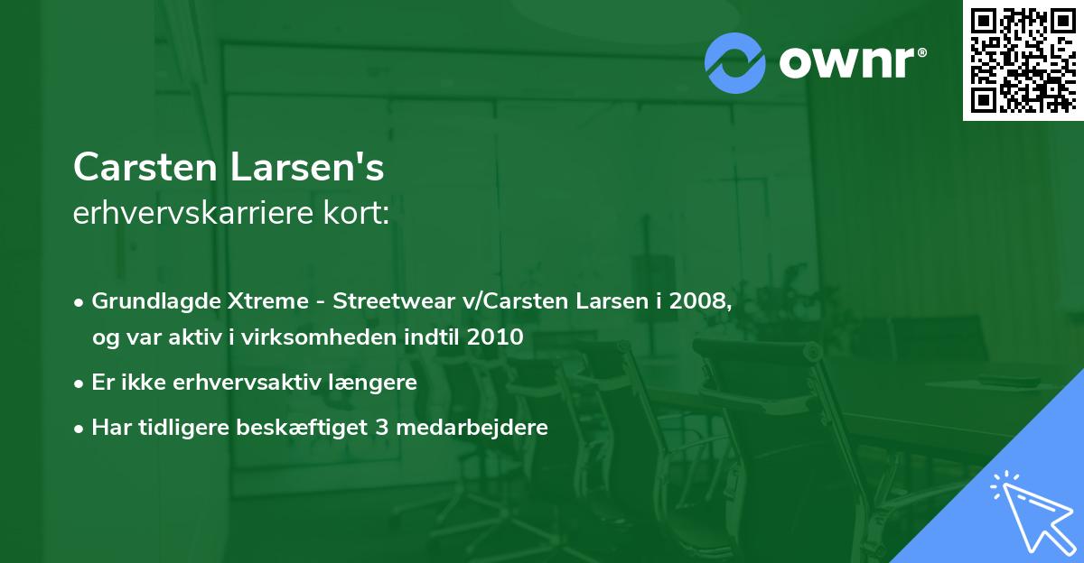 Carsten Larsen's erhvervskarriere kort