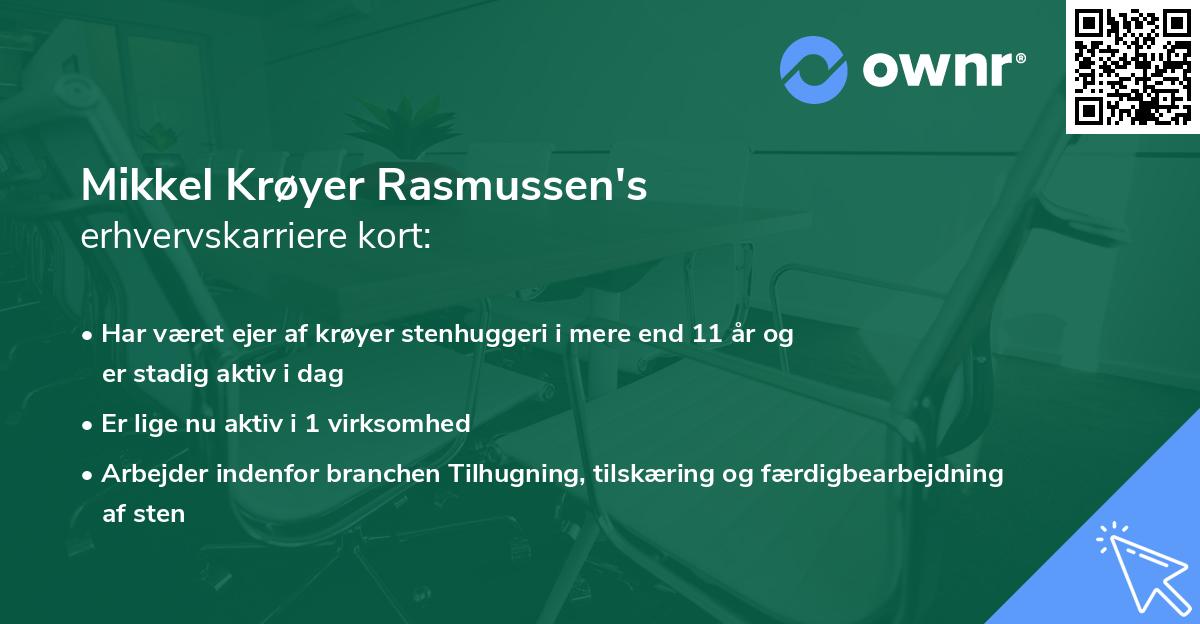 Mikkel Krøyer Rasmussen's erhvervskarriere kort