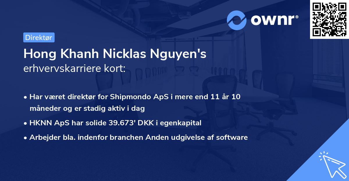 Hong Khanh Nicklas Nguyen's erhvervskarriere kort