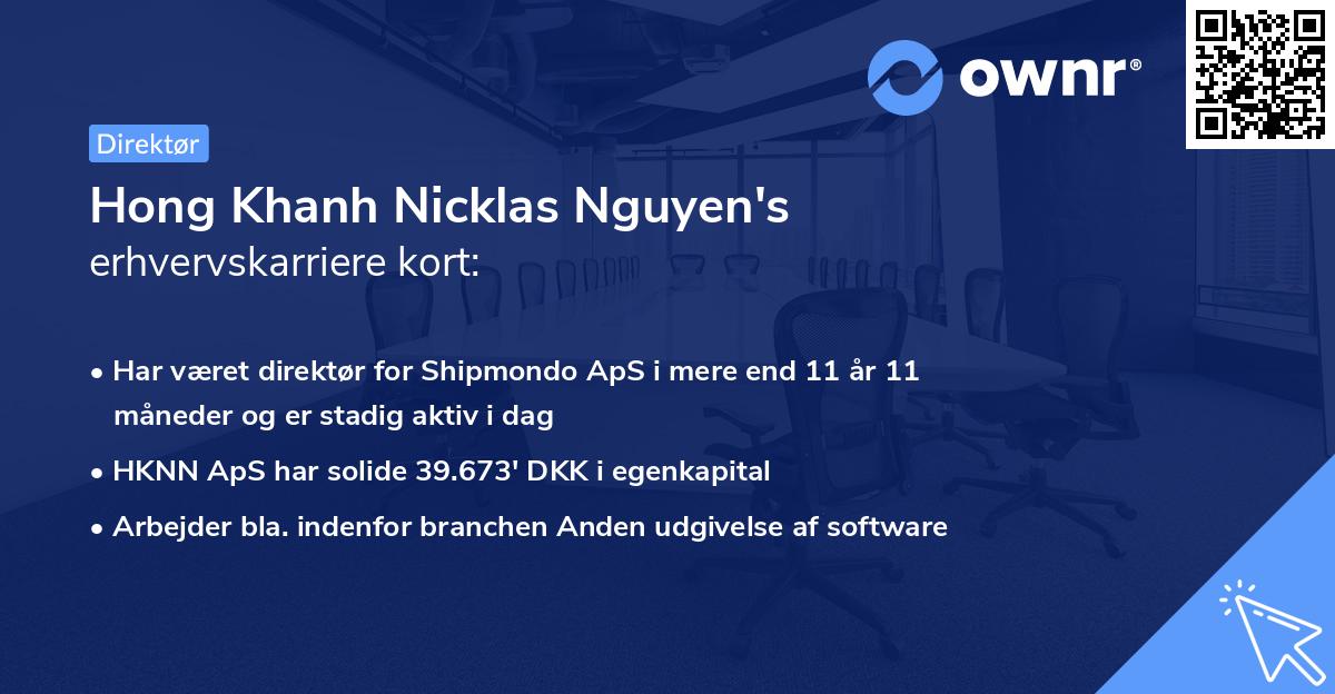 Hong Khanh Nicklas Nguyen's erhvervskarriere kort