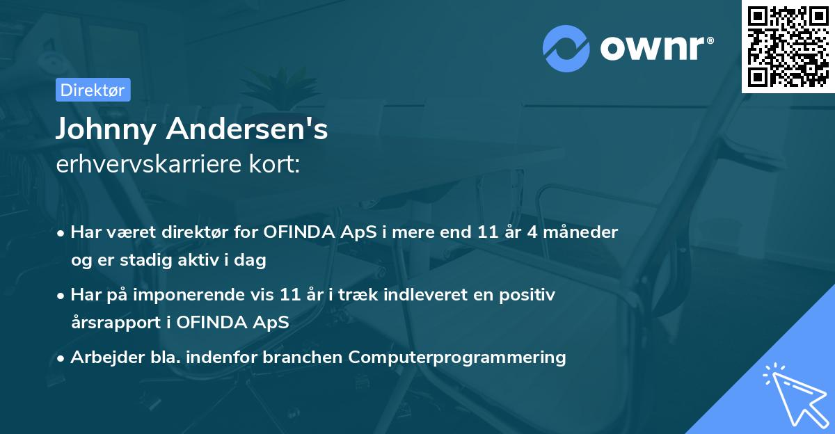 Johnny Andersen's erhvervskarriere kort