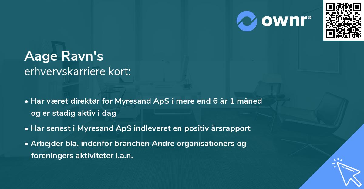 Aage Ravn's erhvervskarriere kort