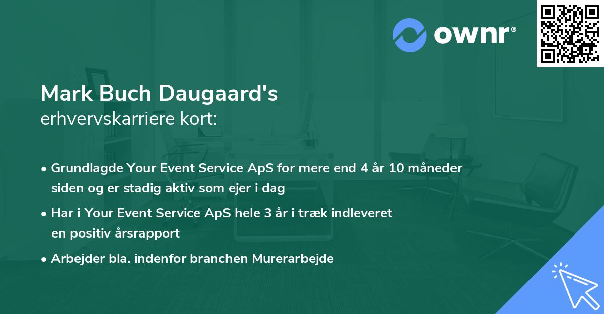 Mark Buch Daugaard's erhvervskarriere kort