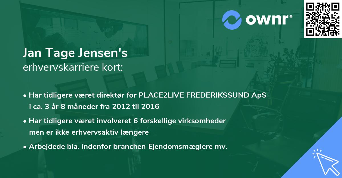Jan Tage Jensen's erhvervskarriere kort