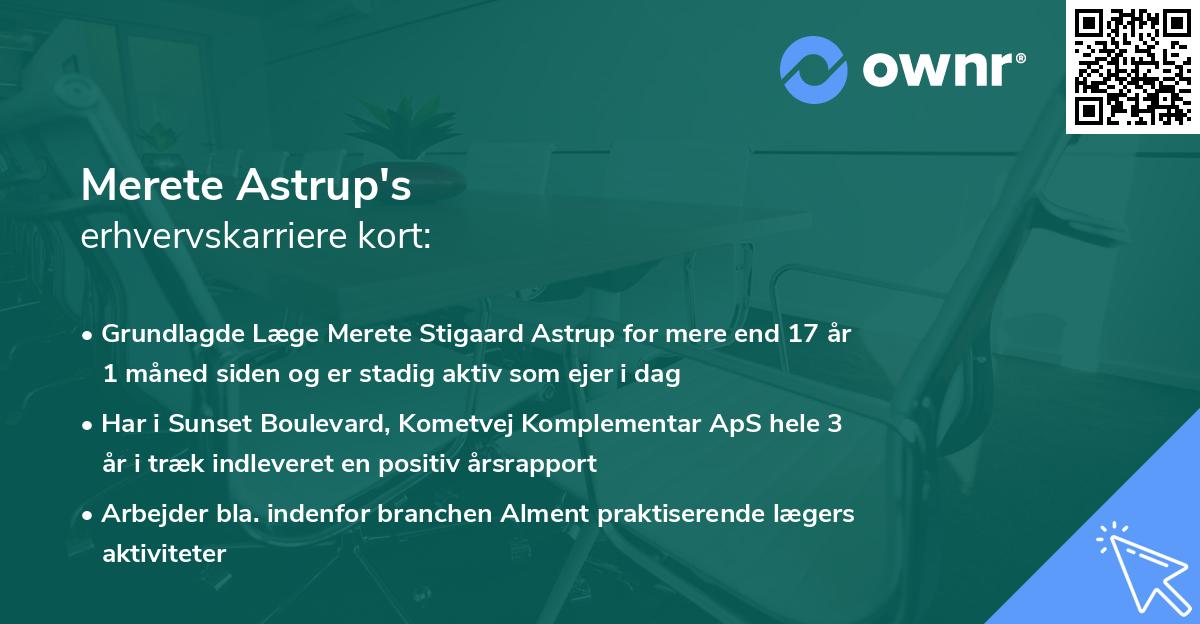 Merete Astrup's erhvervskarriere kort