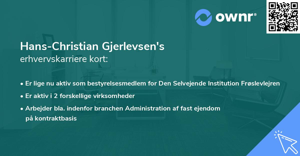 Hans-Christian Gjerlevsen's erhvervskarriere kort