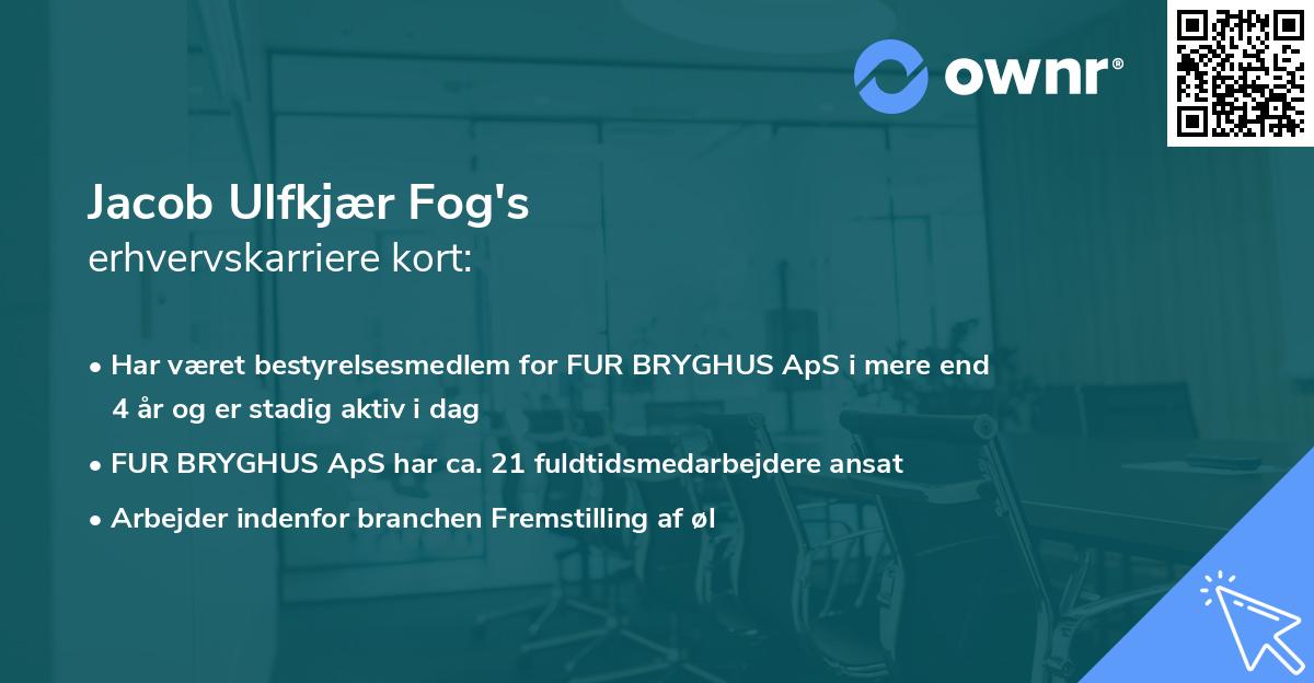 Jacob Ulfkjær Fog's erhvervskarriere kort
