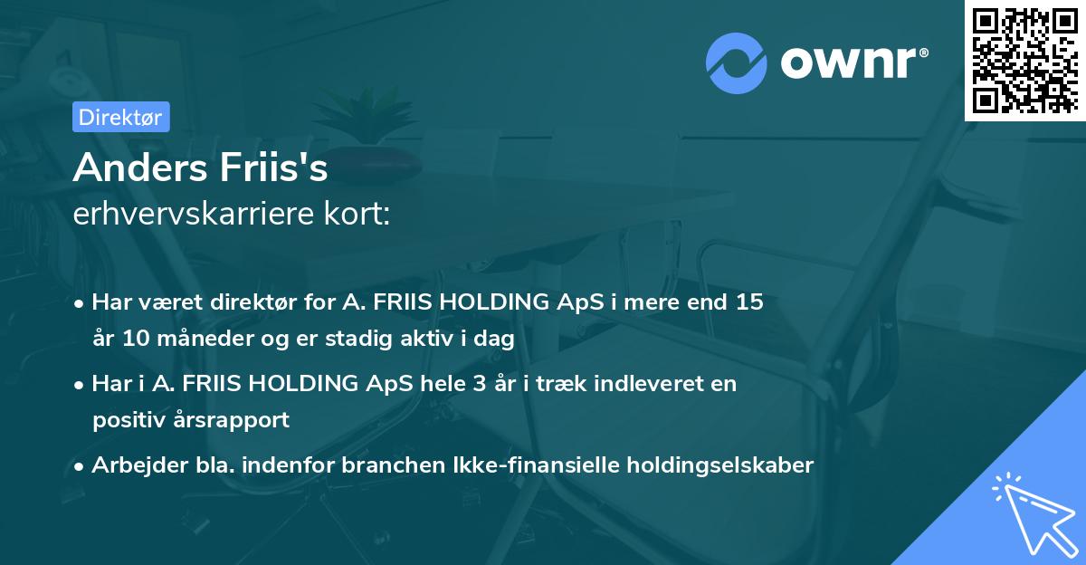 Anders Friis's erhvervskarriere kort