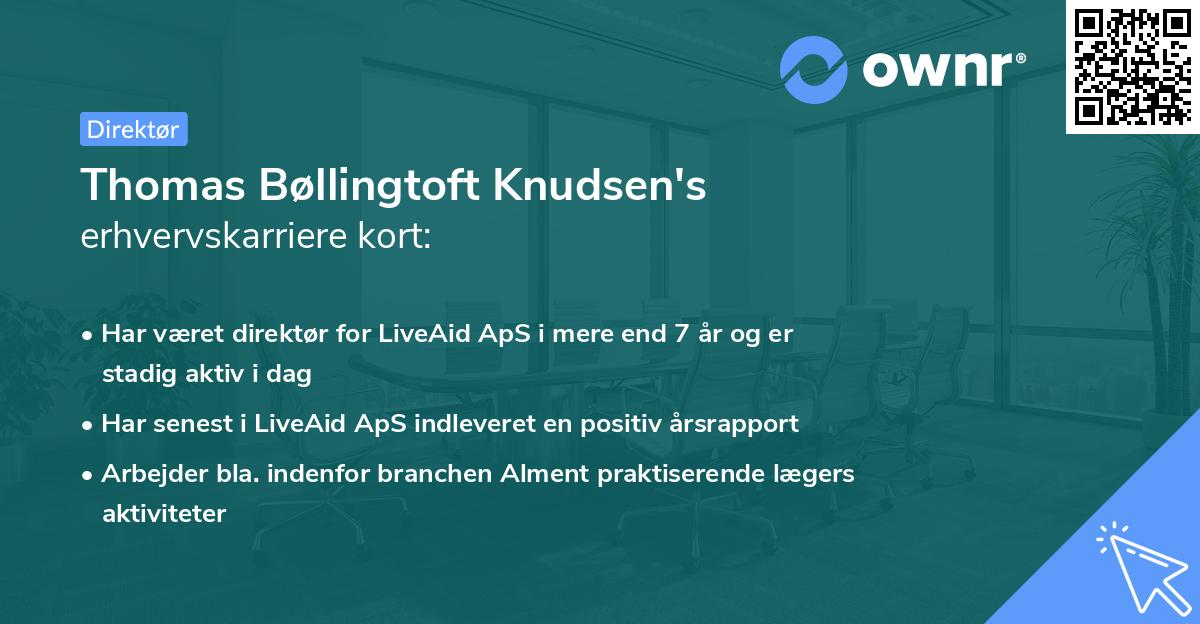 Thomas Bøllingtoft Knudsen's erhvervskarriere kort