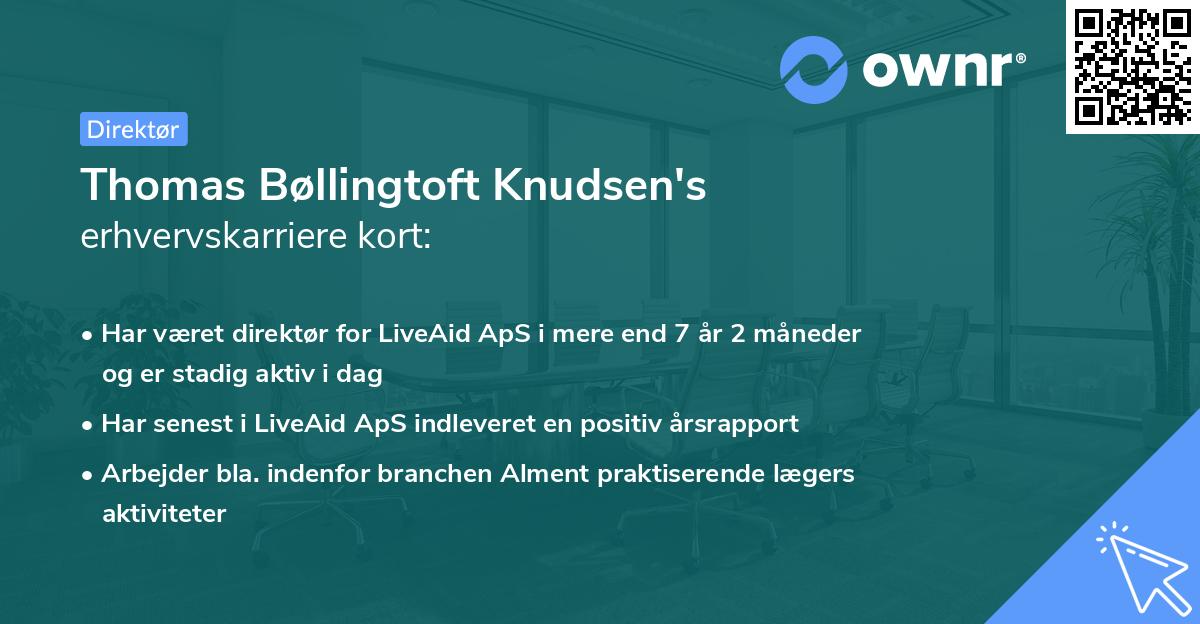Thomas Bøllingtoft Knudsen's erhvervskarriere kort