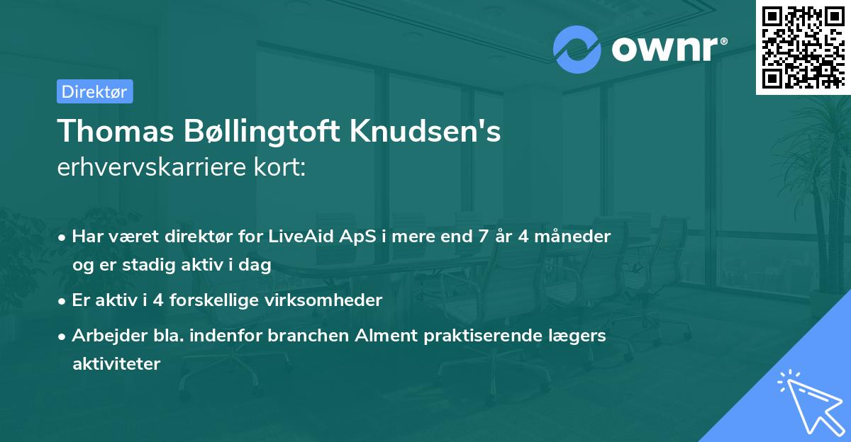 Thomas Bøllingtoft Knudsen's erhvervskarriere kort