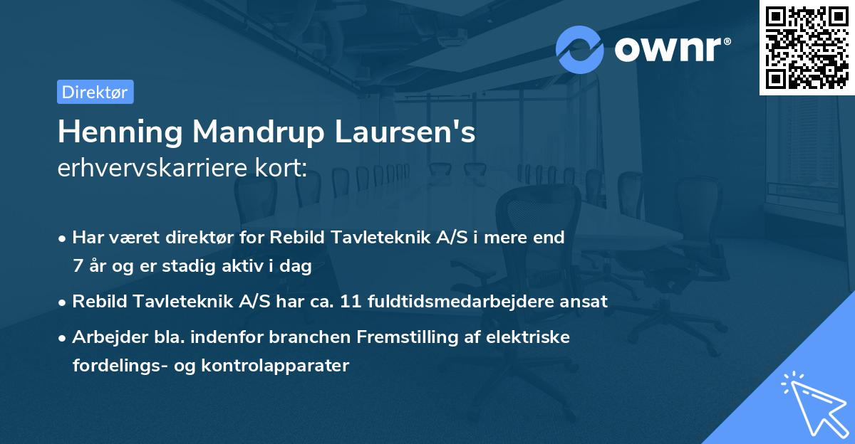 Henning Mandrup Laursen's erhvervskarriere kort