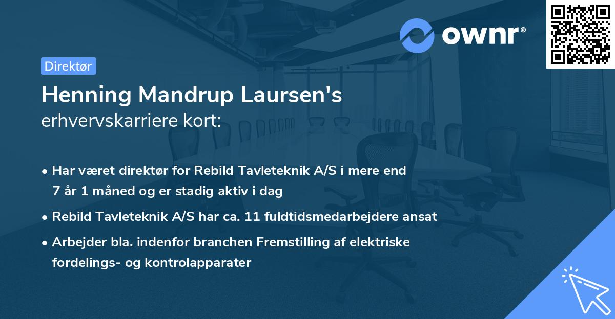 Henning Mandrup Laursen's erhvervskarriere kort