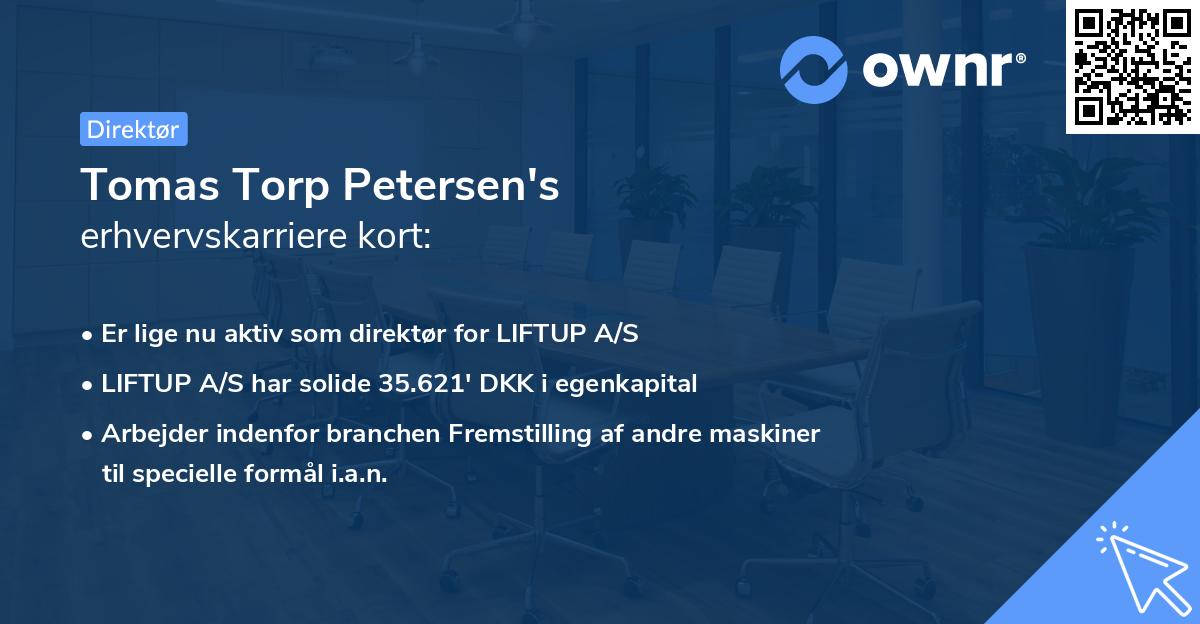 Tomas Torp Petersen's erhvervskarriere kort