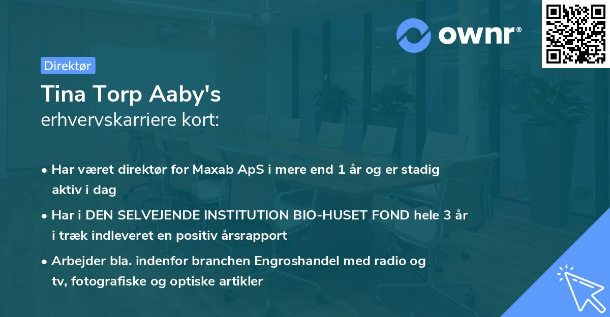 Tina Torp Aaby's erhvervskarriere kort