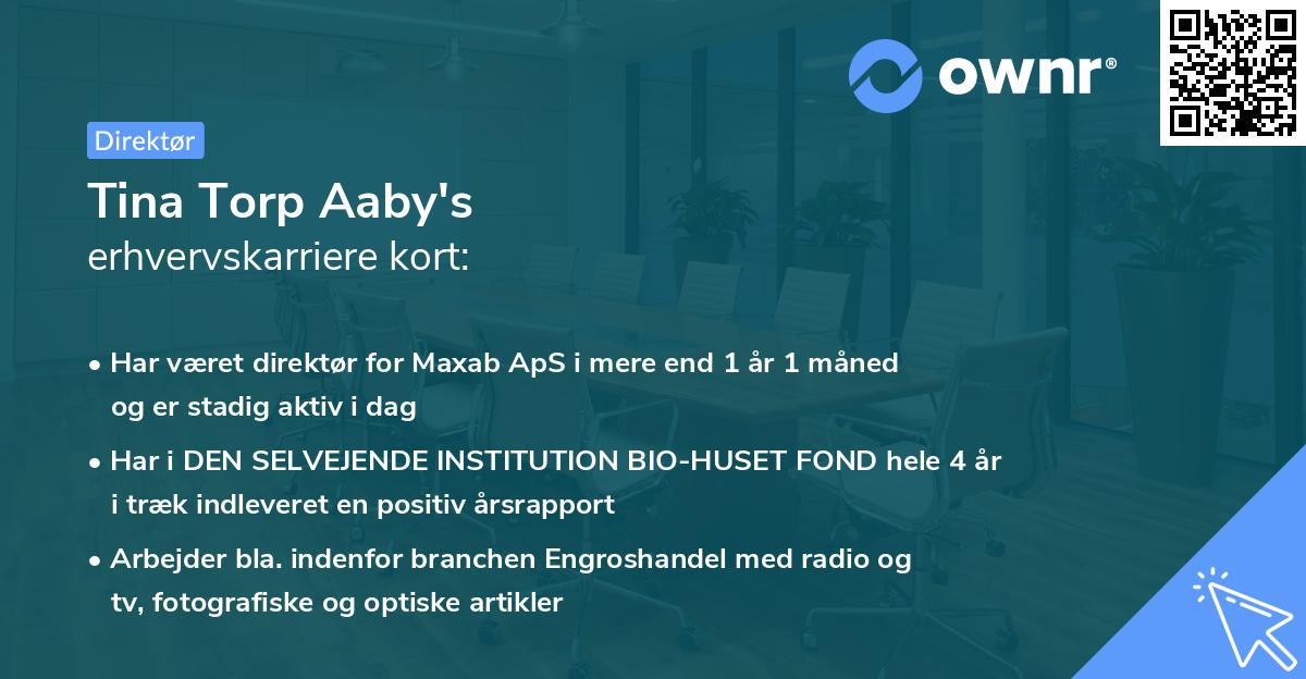 Tina Torp Aaby's erhvervskarriere kort