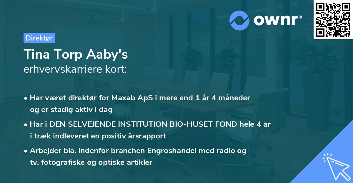 Tina Torp Aaby's erhvervskarriere kort