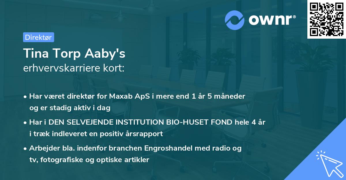 Tina Torp Aaby's erhvervskarriere kort