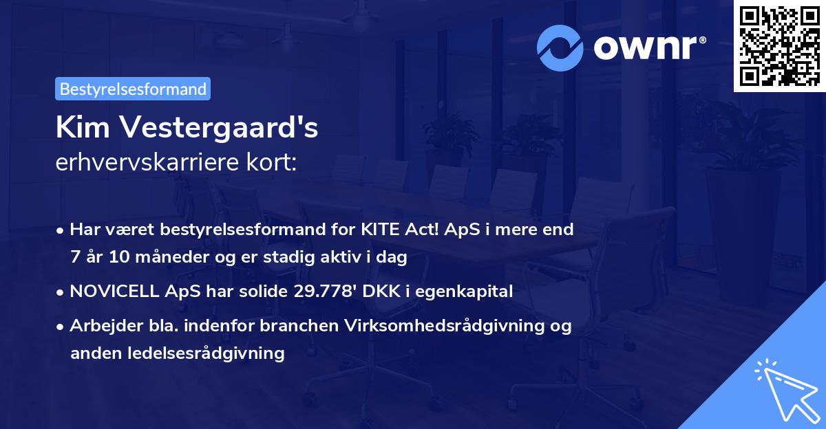 Kim Vestergaard's erhvervskarriere kort